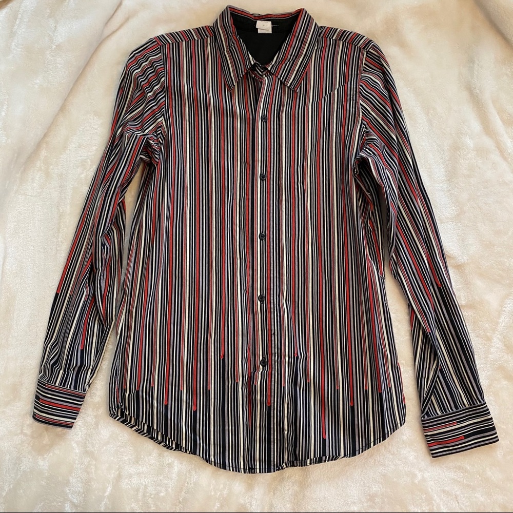 Men’s “Blood Drip” Stripe Slim Fit Button Down